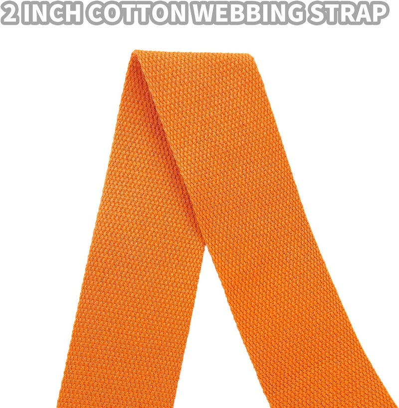 Evora 2 inch Cotton Webbing Braid Handles Bag Strap 15ft High Density Webbing Plain Weave Straps for Cloth Tote Bag, Pet Collars, DIY Projects, Crafts, Outdoor Accessories (Orange 544) - Image 5